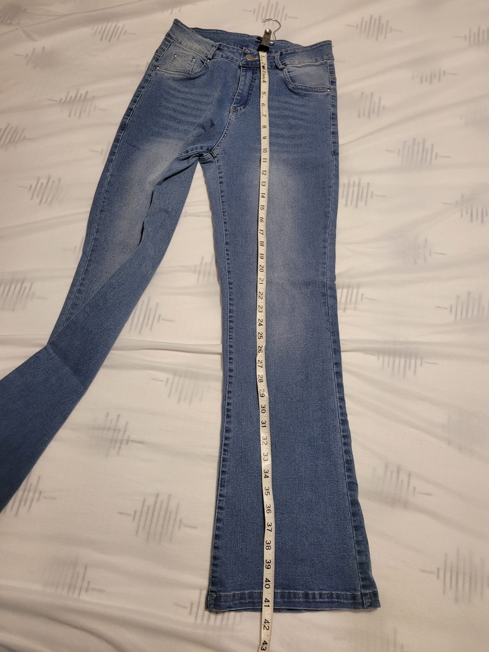 High-Rise Flare Jeans in Medium Blue - Women's - Picture 5 of 5